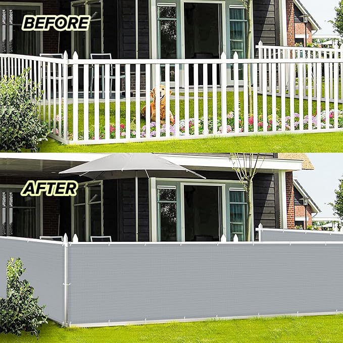 LOVE STORY 3'x10' Gray Balcony Screen Privacy Fence Cover UV Protection - Image 4