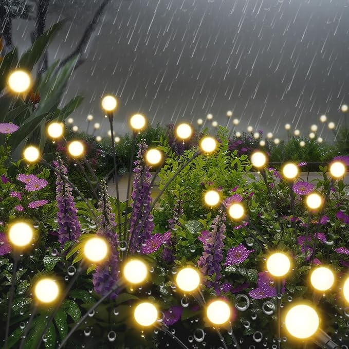 Solar Lights Outdoor-2Pack 16LEDs Solar Garden Firefly Lights Outside, Solar - Image 3