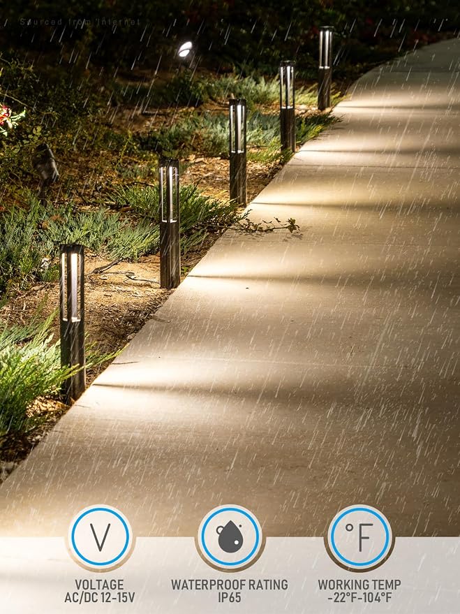 LEONLITE 10-Pack Low Voltage Landscape Pathway Lights, LED Bollard Path Lights - Image 4
