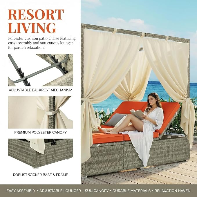 Harper & Bright Designs Adjustable Outdoor Sun Lounger - Image 6