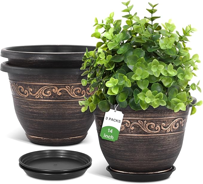 Plastic-Plant-Flower-Planters-14 Inch by Pottiffe