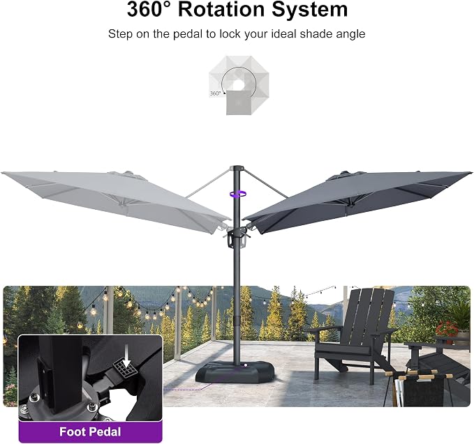 PURPLE LEAF 8' X 8' Tilting Patio Umbrella - Image 7