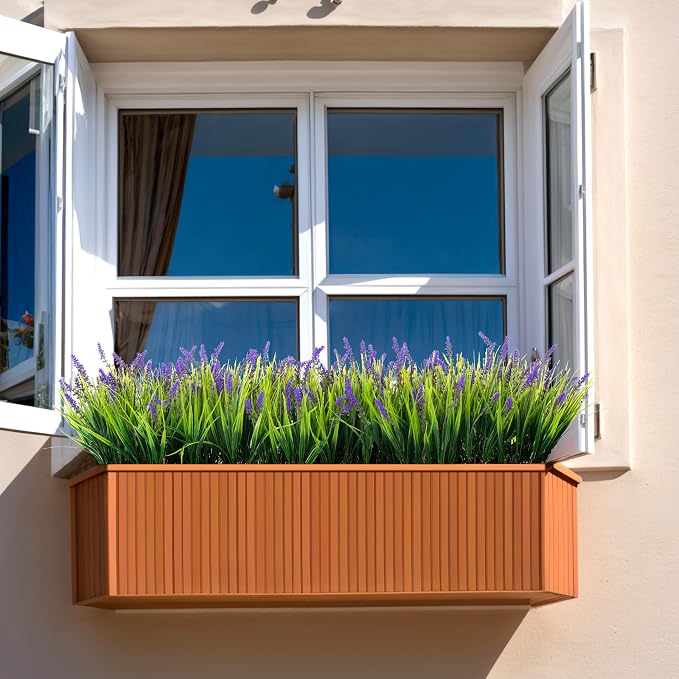 Artificial Faux Plants Flowers for Outdoor Decorations, Fake Monkey Grass for - Image 2