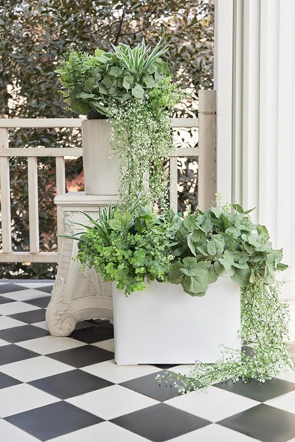 19Pcs Outdoor Artificial Boxwood UV Resistant Fake Stems Plants, Faux Plastic - Image 7