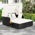 ORALNER Outdoor Daybed, 2-Person Wicker Patio Sofa by ORALNER