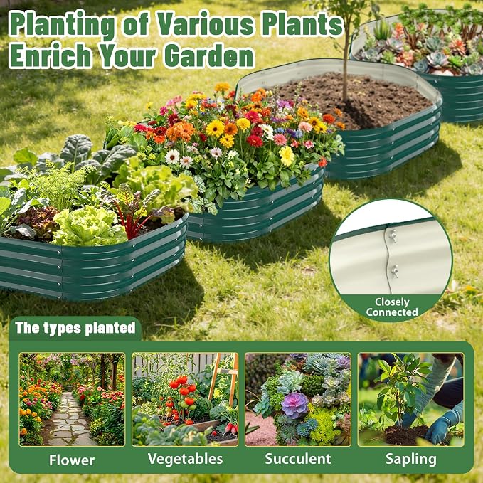 Hexagon Raised Garden Bed, 48 Inch Diagonal & 12 Inch Tall, Galvanized Steel - Image 5