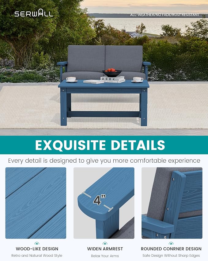 SERWALL HDPE Outdoor Patio Loveseat - Image 4