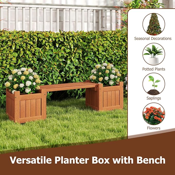 Giantex 2-in-1 Outdoor Bench - Image 9