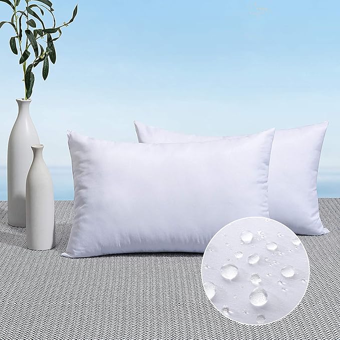 MIULEE Pack of 2 12x24 Outdoor Pillow Inserts, Outdoor Throw Pillows by MIULEE