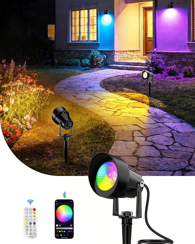 CORESLUX Smart RGBW Spot Lights Outdoor, Color Changing Warm White Landscape by CORESLUX
