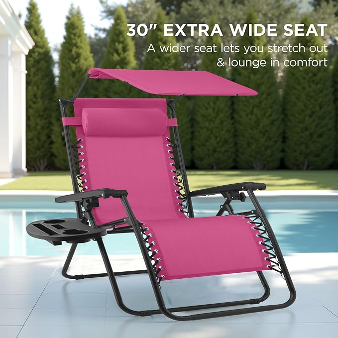 Best Choice Products 30” Wide Folding Zero Gravity Outdoor Recliner Patio - Image 3