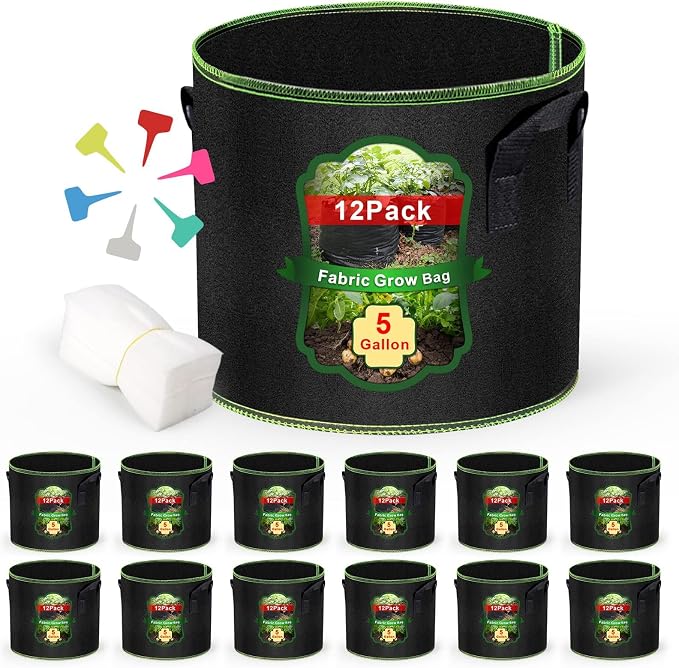 5 Gallon Grow Bags 12 Pack by Createagardenyoulove