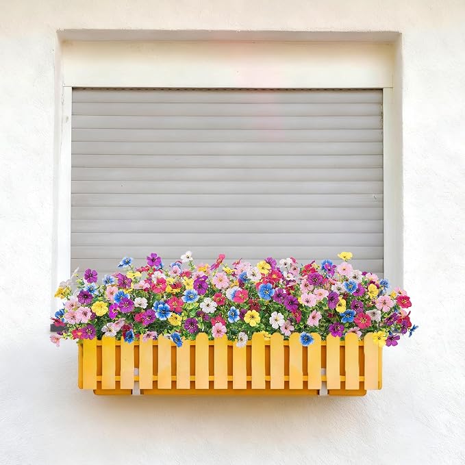 Bassion Artificial Flowers for Outdoors, 24 Bundles UV Resistant Fake Flowers - Image 7