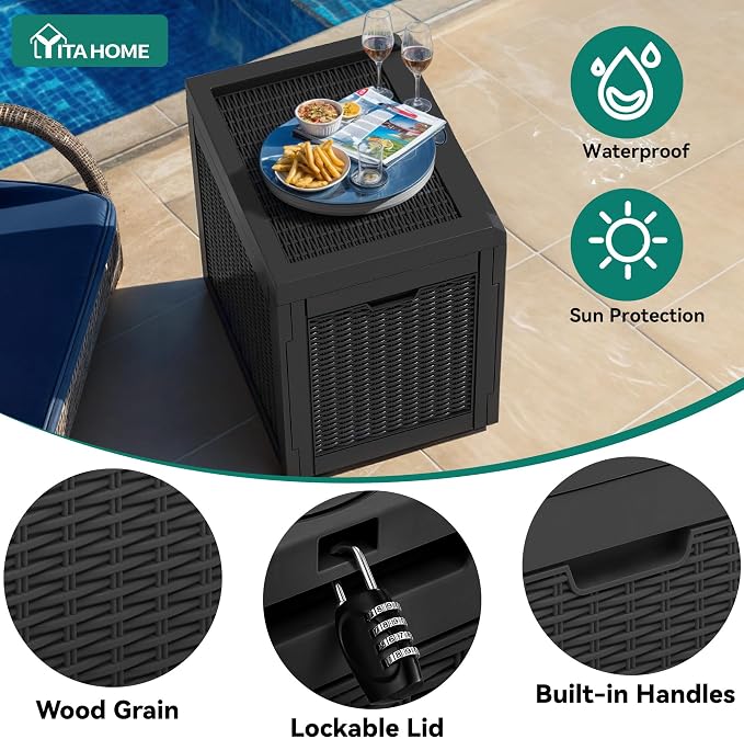 YITAHOME 32 Gallon Deck Box, Resin Storage - Image 4