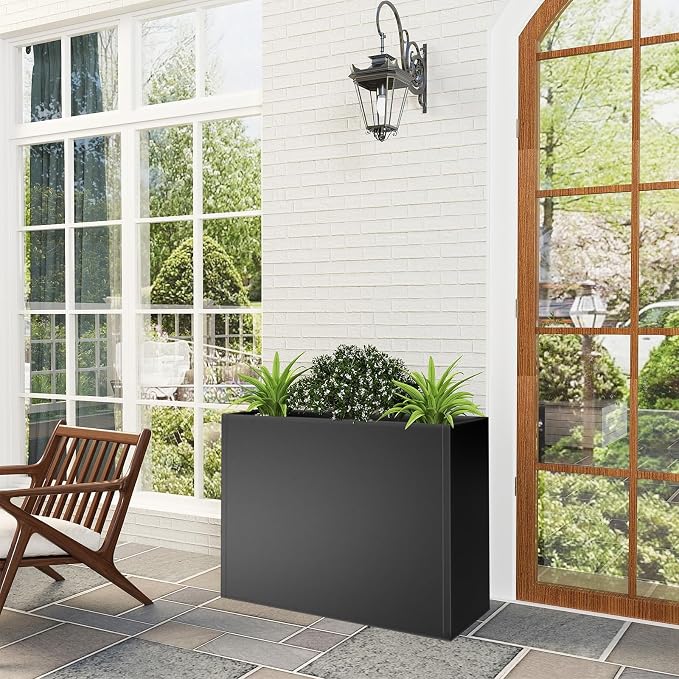 Tall Metal Planter Box for Outdoor Plants 30" L x 12" W x 24" H, Heavy Duty - Image 5