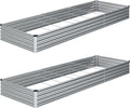 10×3×1FT Galvanized Raised Garden Bed Kit, Metal Planter Boxes, Large Outdoor by ZUNUDA