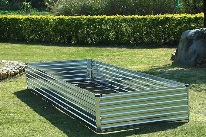 2 Pack 12x2x1FT Galvanized Raised Garden Beds Kit Outdoor Metal Gardening - Image 4