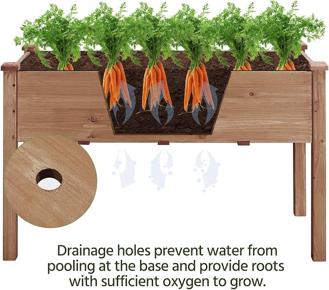 Yaheetech 2pcs Raised Garden Bed 48x24x30in Elevated Wooden Horticulture - Image 4