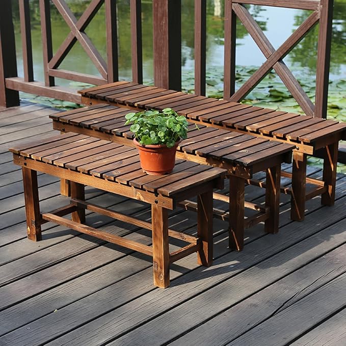 47.2'' Outdoor Garden Benches Weatherproof Patio Bench Two-Person Seat Backless - Image 8