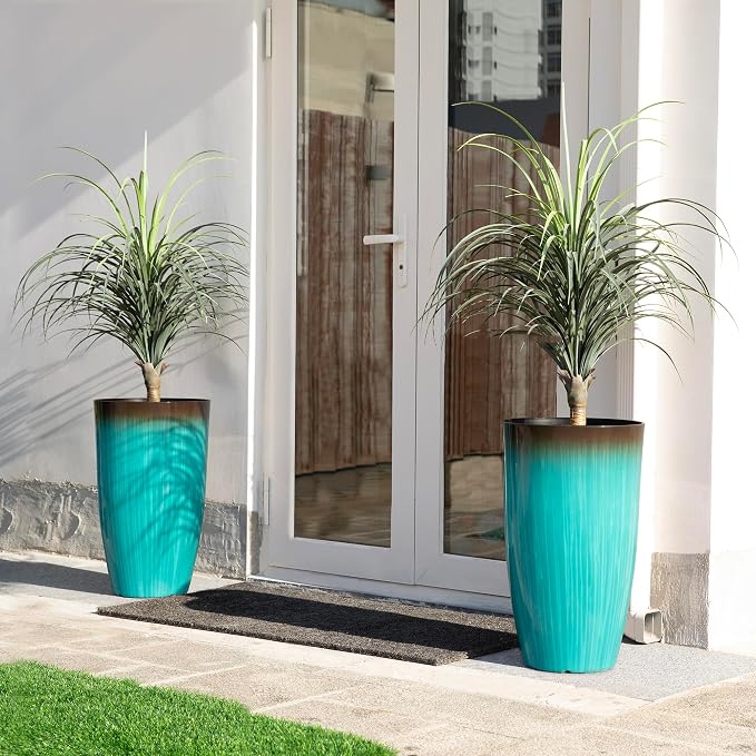 Glitzhome 23.5" H Tall Outdoor Planter, Large Flower Pots - Image 4