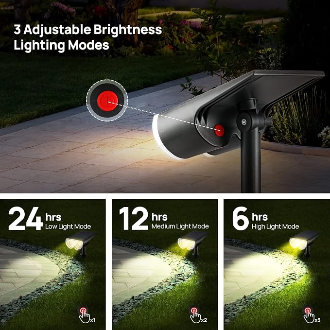 Consciot Solar Spot Lights Outdoor, 16 LEDs IP67 Waterproof, Auto On/Off - Image 2