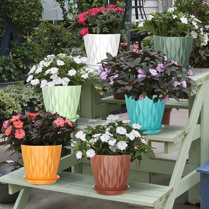 6 Pack 6 Inch Indoor Plant Pots - Image 6