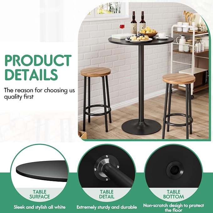Shahoo Round Bar Table, Cocktail Tables - Image 5