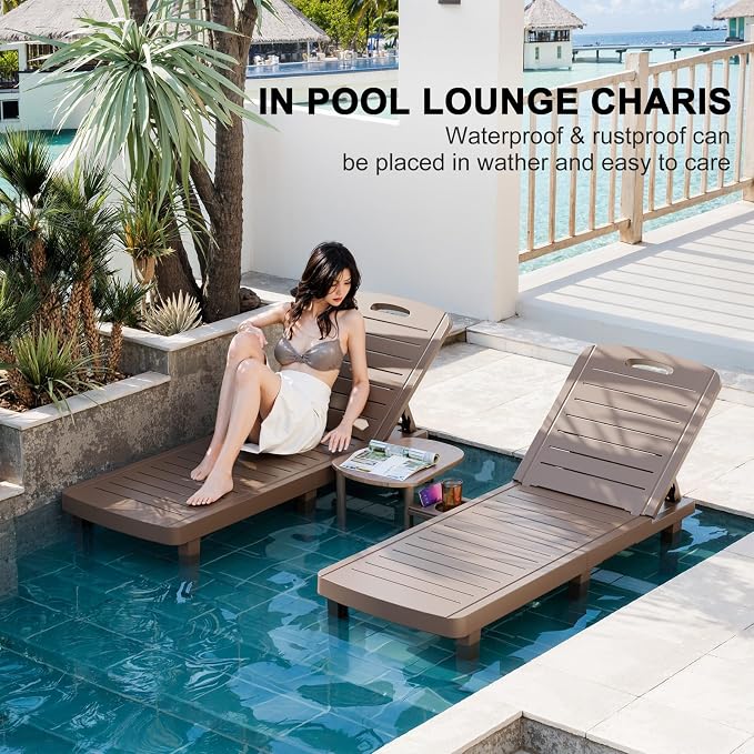 WACASA Outdoor Chaise Lounge Chairs Set of 2, Oversized Lounge Chairs - Image 4