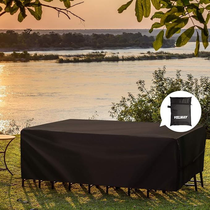 Velway Patio Furniture Cover Outdoor Waterproof Rectangular Patio Table Chair - Image 6