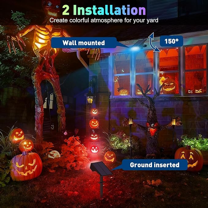 Solar Color Changing RGB Spot Lights Outdoor, 6 Pack/7 Lighting Modes - Image 4