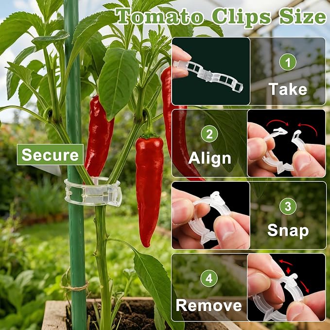FEED GARDEN 120Pcs Plant Clips for Climbing Plants-Tomato, Grape & Vegetable - Image 3