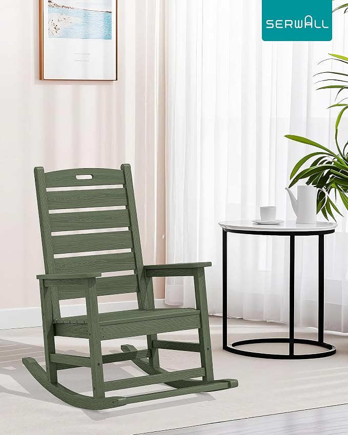 SERWALL Outdoor Rocking Chair, Oversized Rocking Chair - Image 2