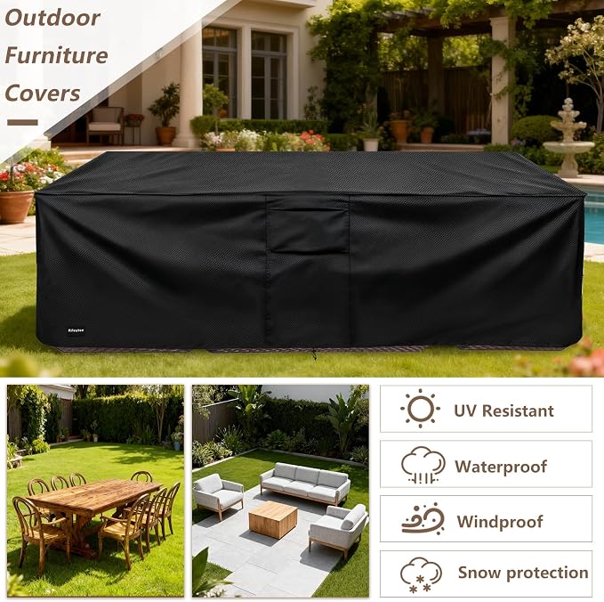 Rectangular Patio Furniture Covers, Upgraded 600D Heavy Duty Outdoor Furniture - Image 6