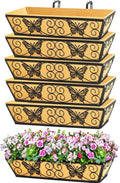 6 Pack 24 Inch Window Boxes Planters Railing Planter Box by KarlliuHOMEGARDEN