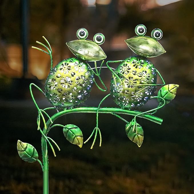 Bshine Outdoor Solar Garden Decorative Frog Lights, Waterproof LED Metal Stake - Image 5
