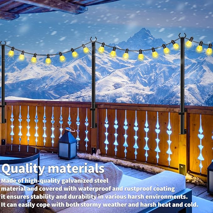 AILBTON 4 Pack 5Ft String Light Poles, Light Poles - Image 4