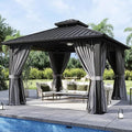 Aoxun 12'x12' Hardtop Gazebo, Aluminum Frame Canopy by Aoxun