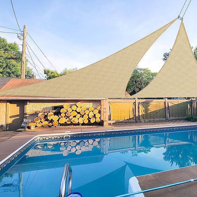 E&K Sunrise 9' x 9' x 9' Sun Shade Sail Triangle Canopy Shade Cover UV Block by EKSUNRISEINC