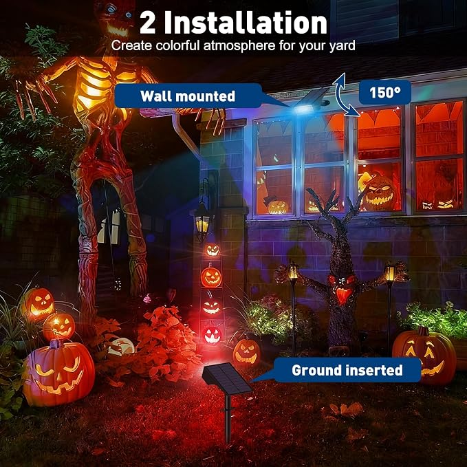 Solar Color Changing RGB Spot Lights Outdoor, 10 Pack/7 Lighting Modes - Image 7