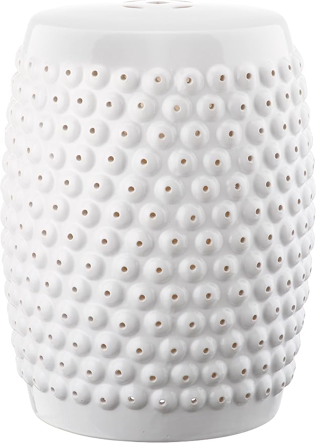 Safavieh Castle Gardens Collection Stella Nail Head White Glazed Ceramic Garden - Image 5