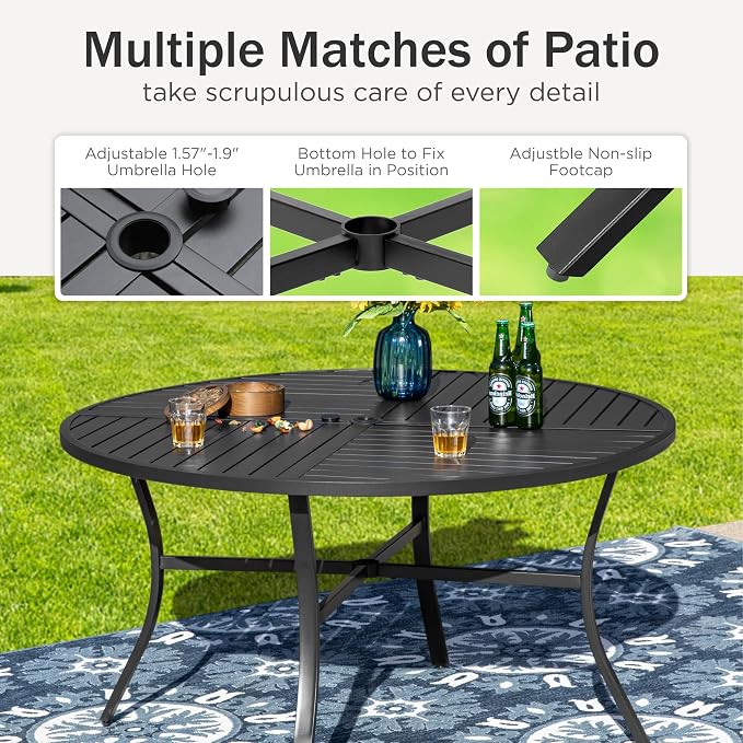 PHI VILLA 5 Piece Patio Dining Set - Image 7