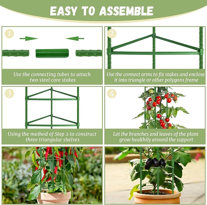 Legigo 4ft 4-Pack Tomato Cage for Garden Plant Support- Up to 48inch Garden - Image 4