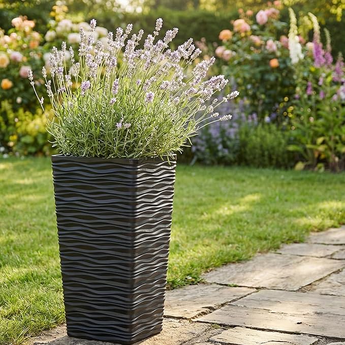 Worth Garden 2-Pack Black Tall Planter - Image 5
