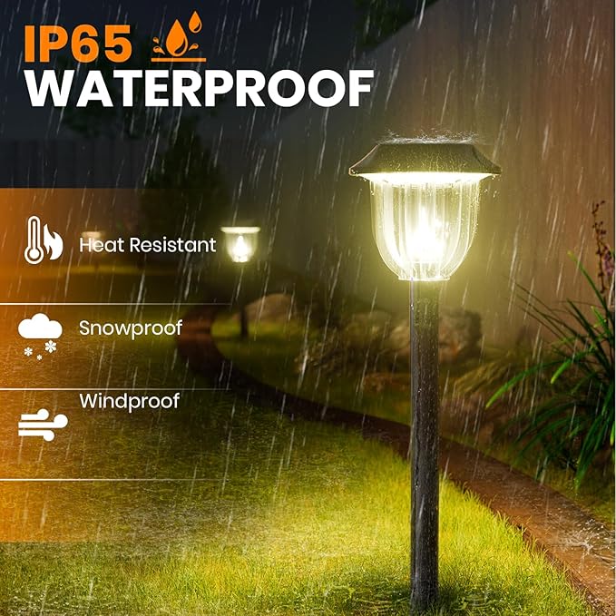 AOSEA Solar Outdoor Lights, IP 65 Waterproof Solar Powered Driveway Lights - Image 7
