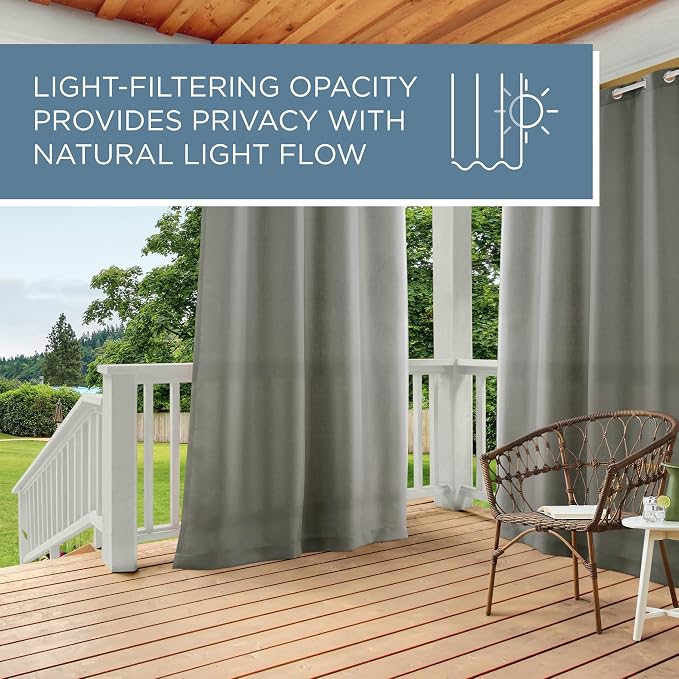 TOWN & COUNTRY BASICS Cabana Solid Heavyweight Indoor Outdoor Curtains - Image 2