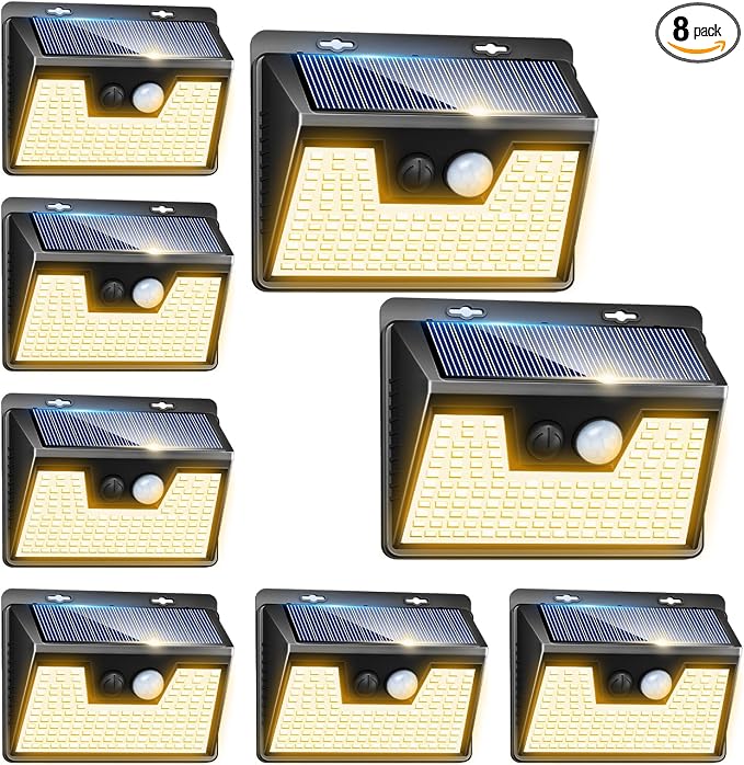 Peasur Solar Lights Outdoor Waterproof, Warm White Motion Sensor Light by Peasur
