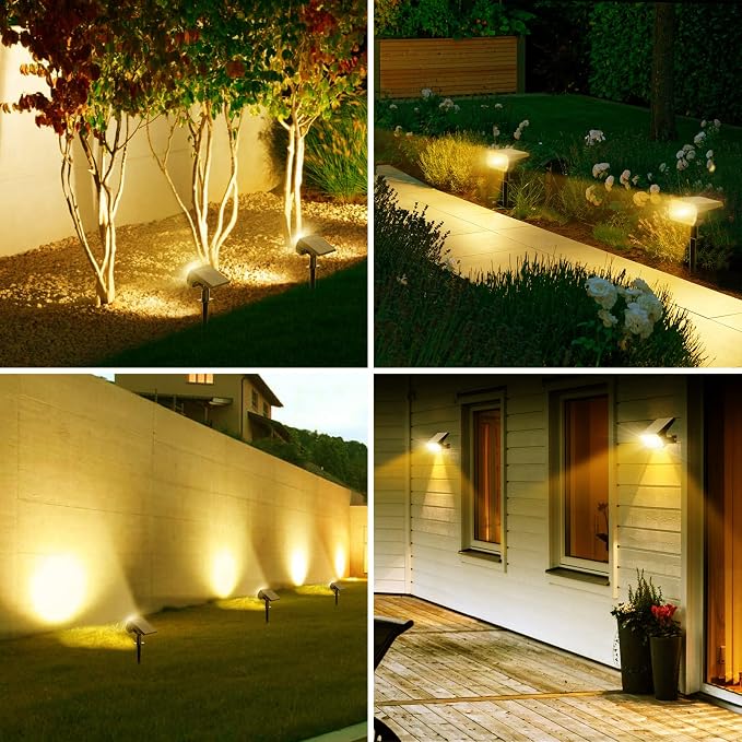 Solar Spot Lights Outdoor 8 Pack, IP65 Waterproof Solar Landscape Spotlights - Image 2