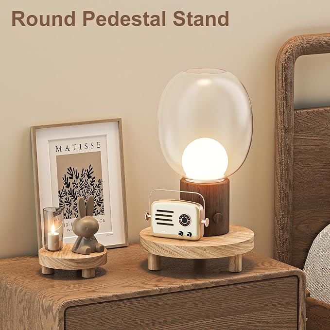 Wood Plant Stand Indoor Outdoor, 12/10/8/6" Round Wood Riser - Image 6