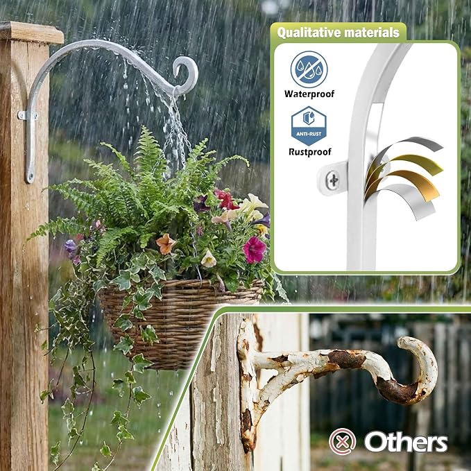 Qiang Ni Bird Feeder Hanger: 12-Inch Wall-Mounted Plant Bracket Outdoor - Image 5