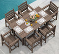 SERWALL 7-Piece Patio Dining Table Sets, Outdoor HDPE Dining Furniture Set by SERWALL